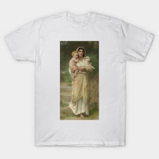 Les Agneaux by William-Adolphe Bouguereau T-Shirt